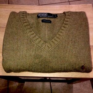 Ralph Lauren polo olive green v neck sweater vest